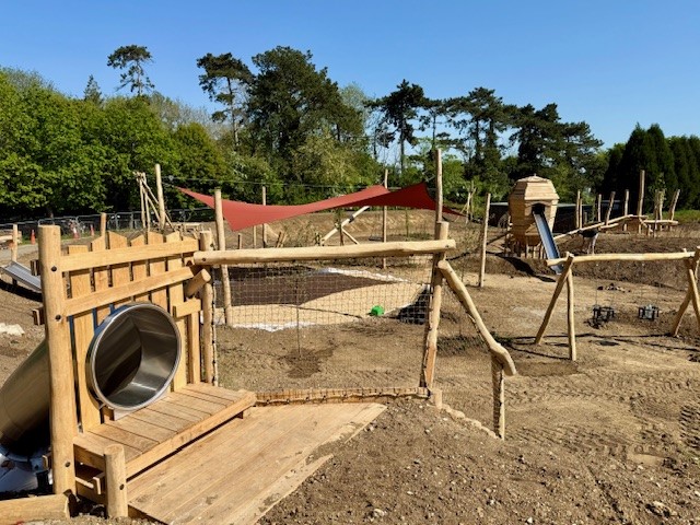 An image showing the new play area under construction.